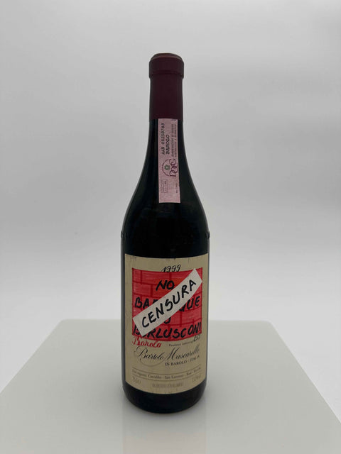 Bartolo Mascarello, Barolo vintage 1999 No Barrique, No Berlusconi Censura , HAND - DRAWN LABEL BY BARTOLO